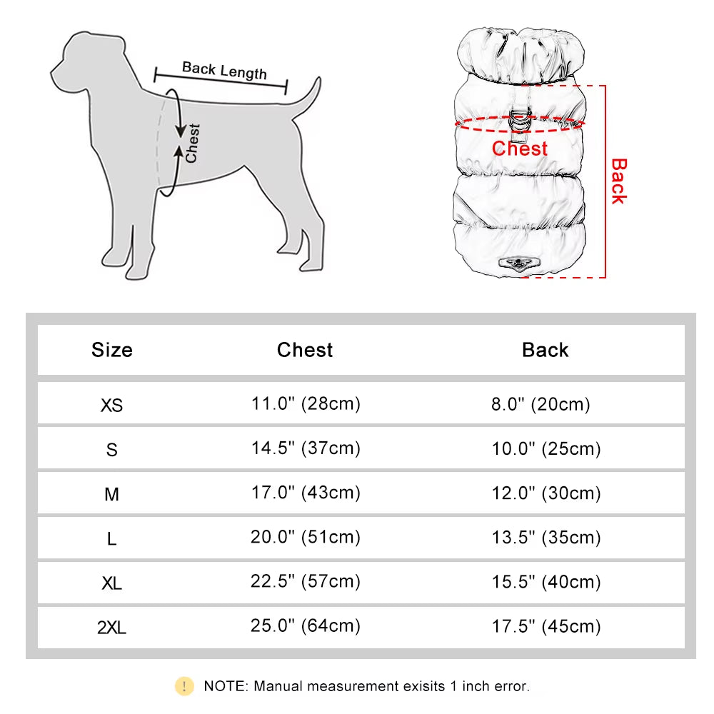 Doudoune chaude et imperméable pour chien - Confort automne/hiver